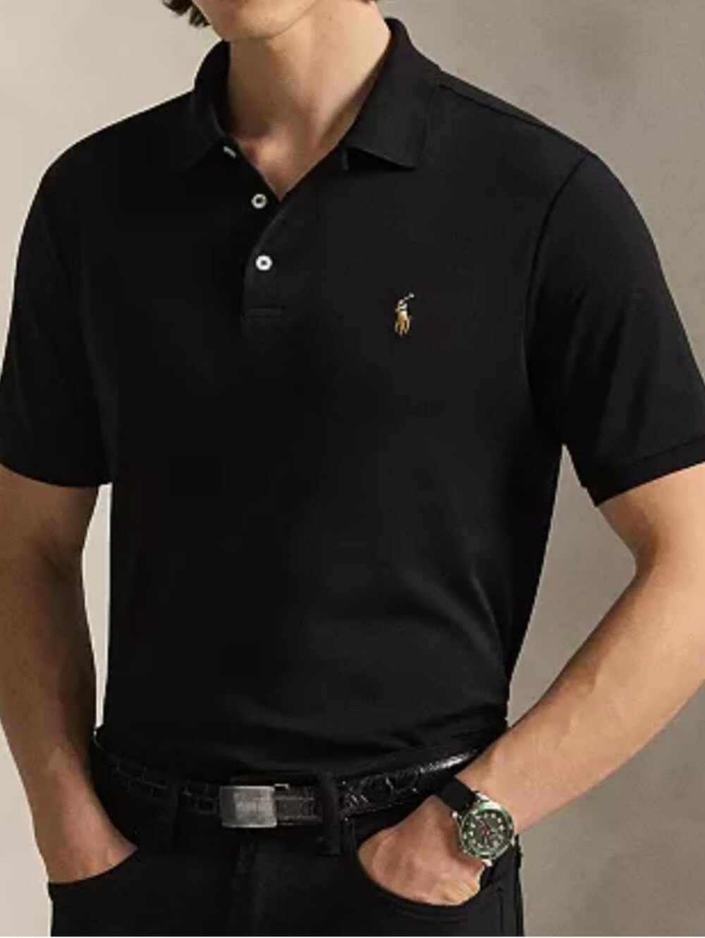 Polo by Ralph Lauren Men’s Black Short-Sleeve Polo with Embroidered Pony